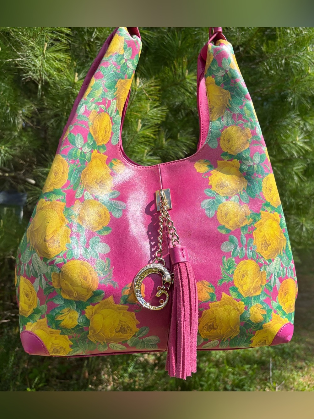 Sharif Floral Leather Shoulder Bag